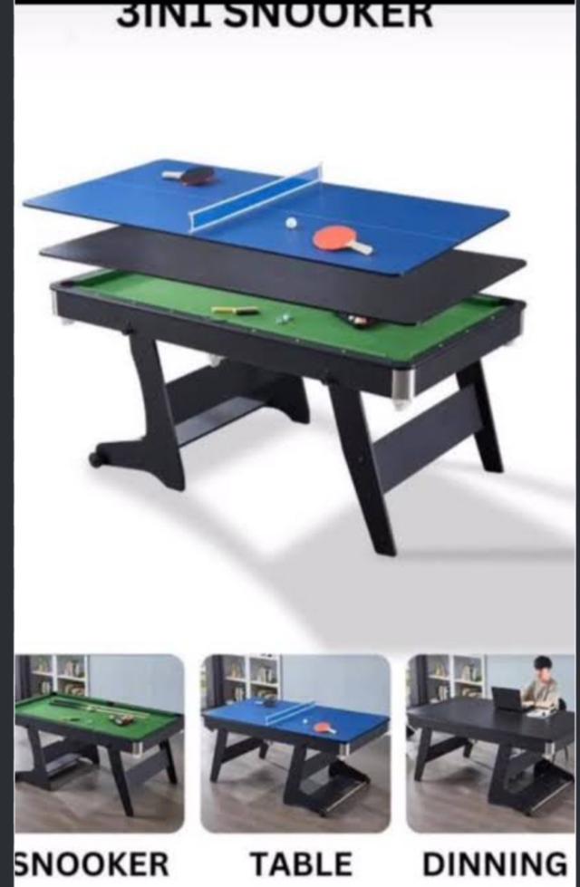3 In 1 Multi-purpose Game Table - Snooker/Tennis And Dinning
